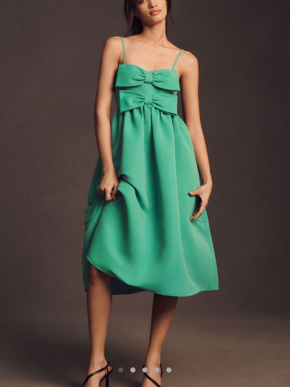 Sachin & Babi Green Bow-Accent Midi Dress